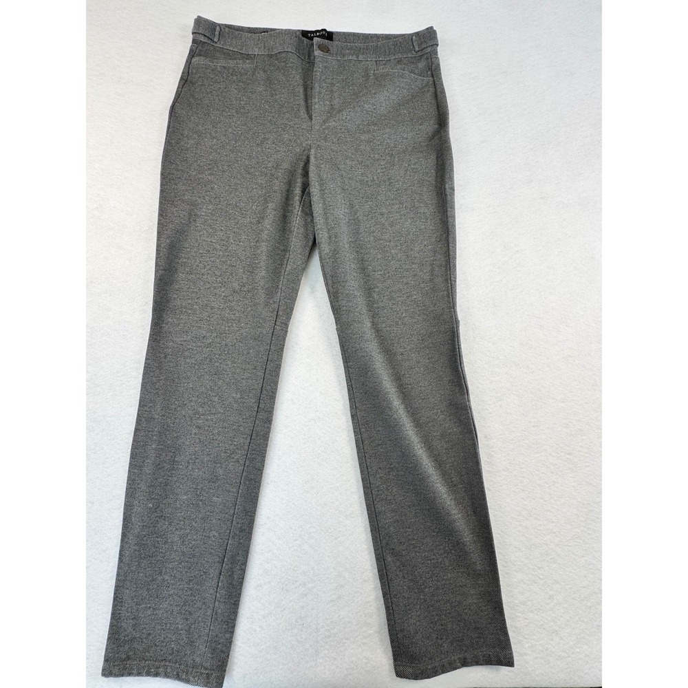 Talbots Lexington Pant Womens 10 Grey Straight Leg Stretch Career Trousers Grey